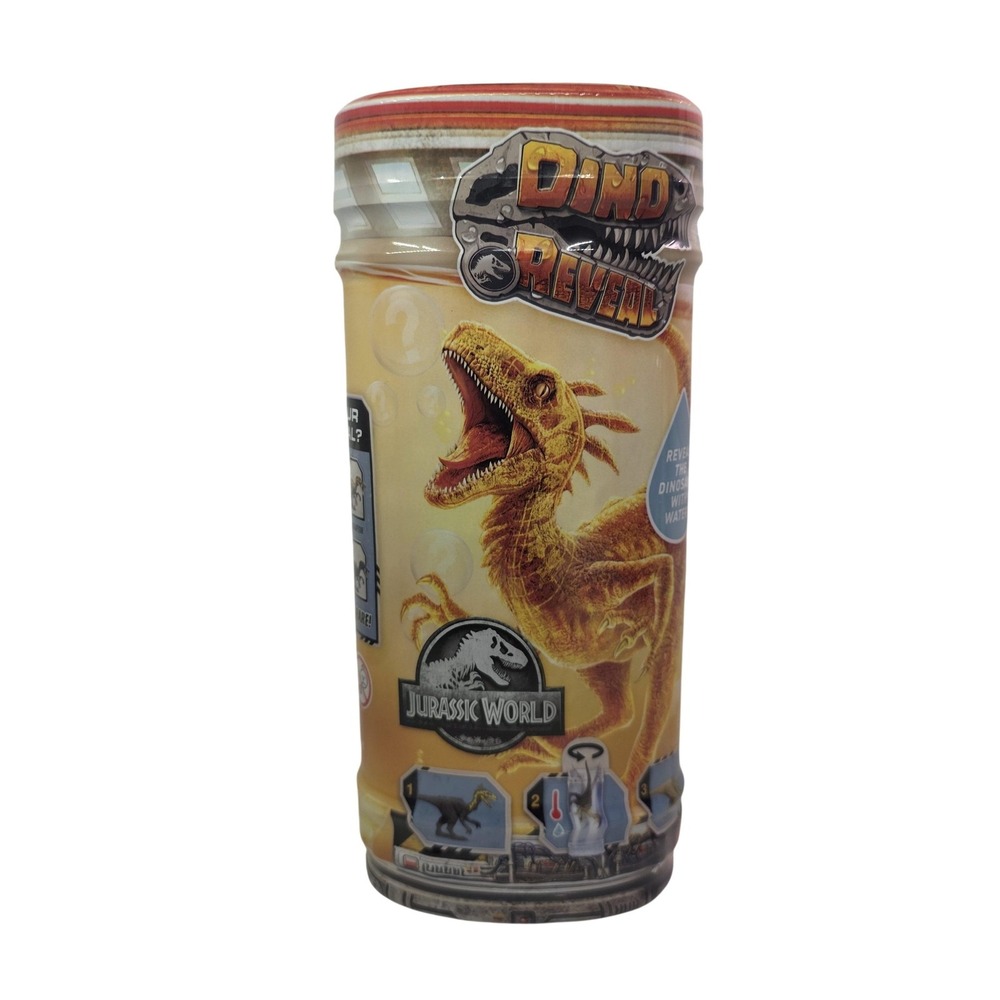 Jurassic World Dino Reveal Mystery Dinosaur Figure Mattel Orange Canister Toy
